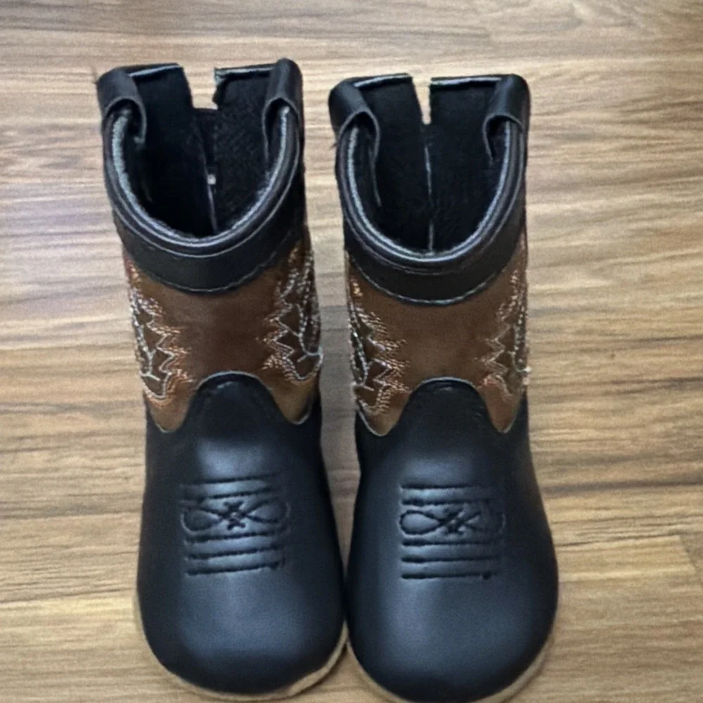 New Lil Boot Barn Baby Boys Sz 2 Western Cowboy Boots Blazin Poppet Suede